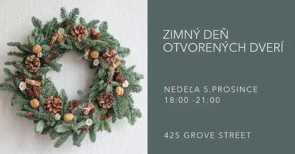 Zimný veniec green modern-simple