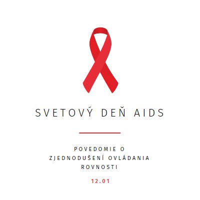 Zvyšovanie povedomia o AIDS white modern-simple