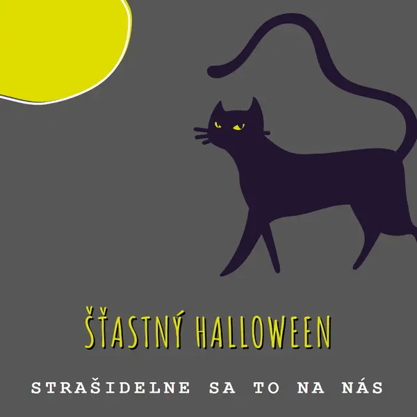 Strašidelná mačka black whimsical-color-block