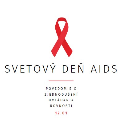 Zvyšovanie povedomia o AIDS white modern-simple