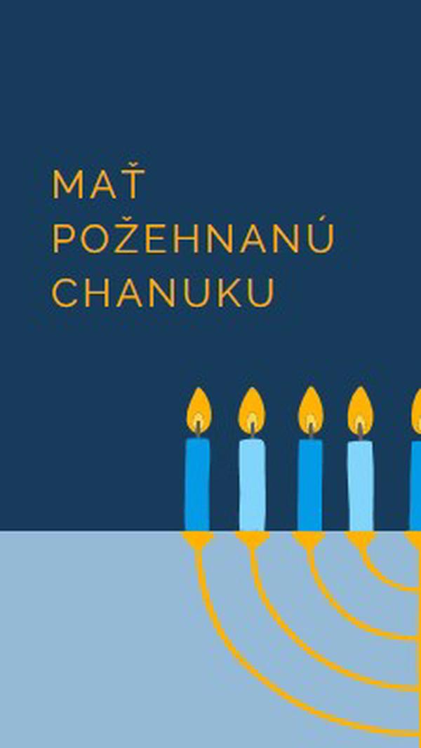 Požehnaná Chanuka blue modern-simple