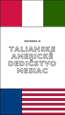 Talianske americké dedičstvo mesiac white vintage-retro