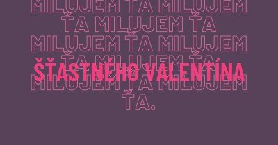 Milujem ťa, Valentín purple modern-bold