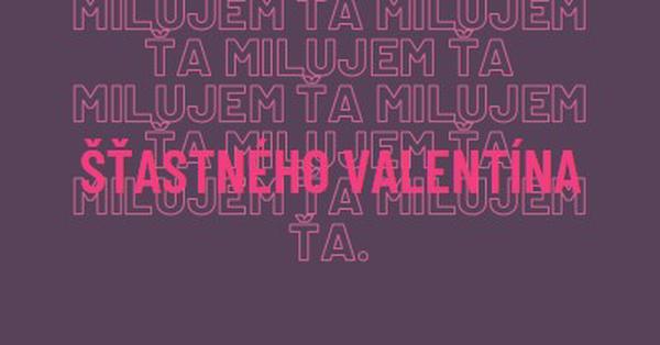 Milujem ťa, Valentín purple modern-bold