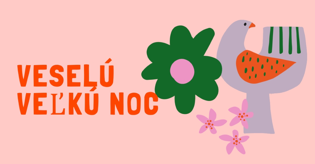 Veselú Veľkú noc pink whimsical-color-block
