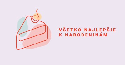 Výsek všetko najlepšie k narodeninám purple whimsical-line