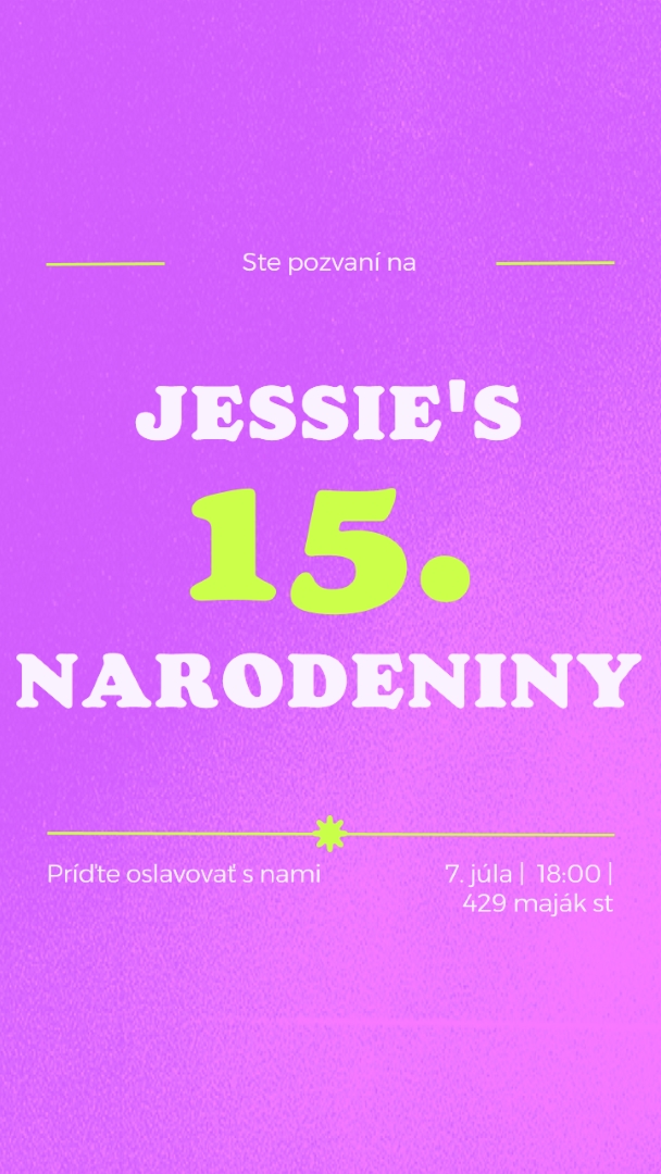 Pozývame vás purple bold,vibrant,retro