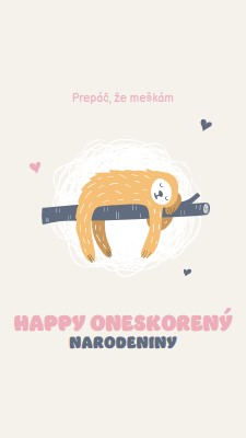 Oneskorené priania k narodeninám white playful,cute,illustrative,whimsical,friendly,charming,graphic