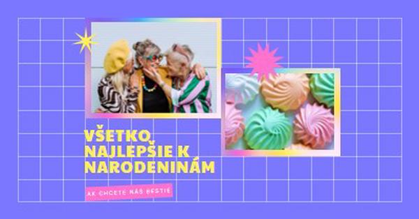 Všetko najlepšie k narodeninám, bestie purple bold,bright,geometric