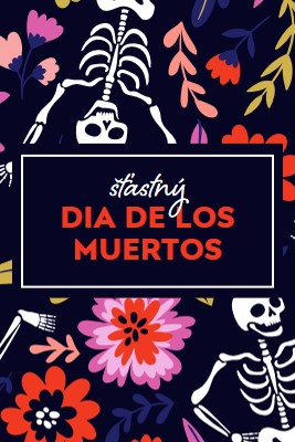 Fiesta de los Muertos blue whimsical-color-block