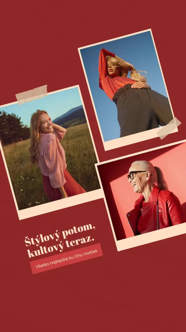 Štýlový Deň matiek red collage,photo,dynamic,multi-photo,multi-image,montage