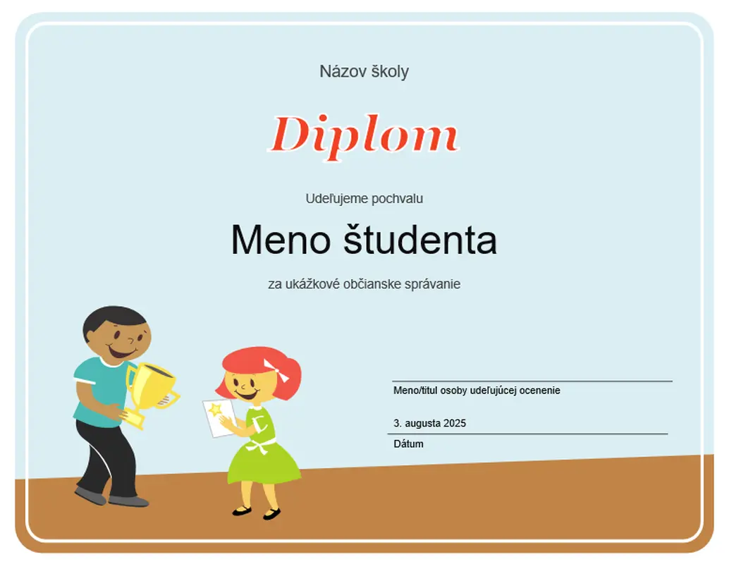 Diplom (pre žiakov základných škôl)