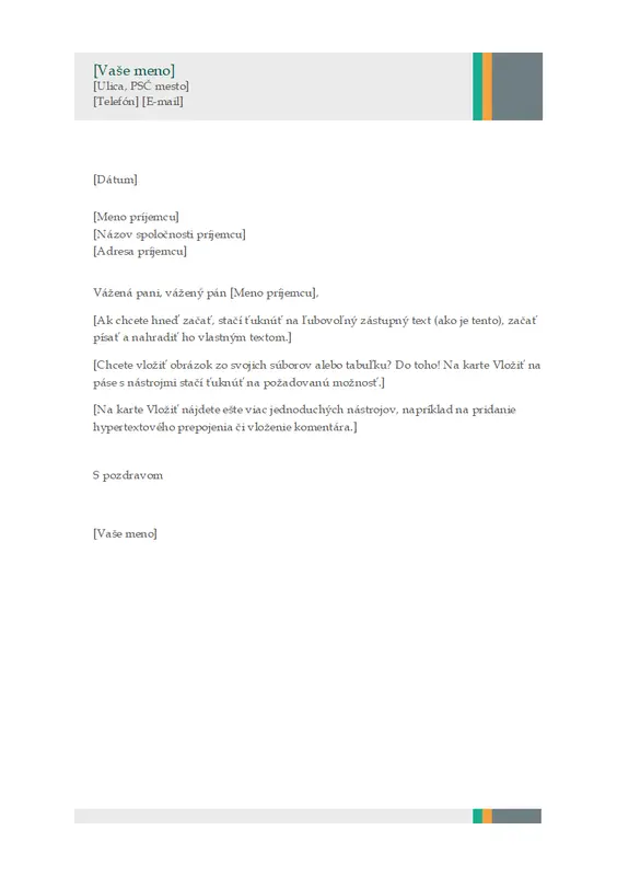 Obchodný list (obchodný návrh s pruhmi) modern-simple