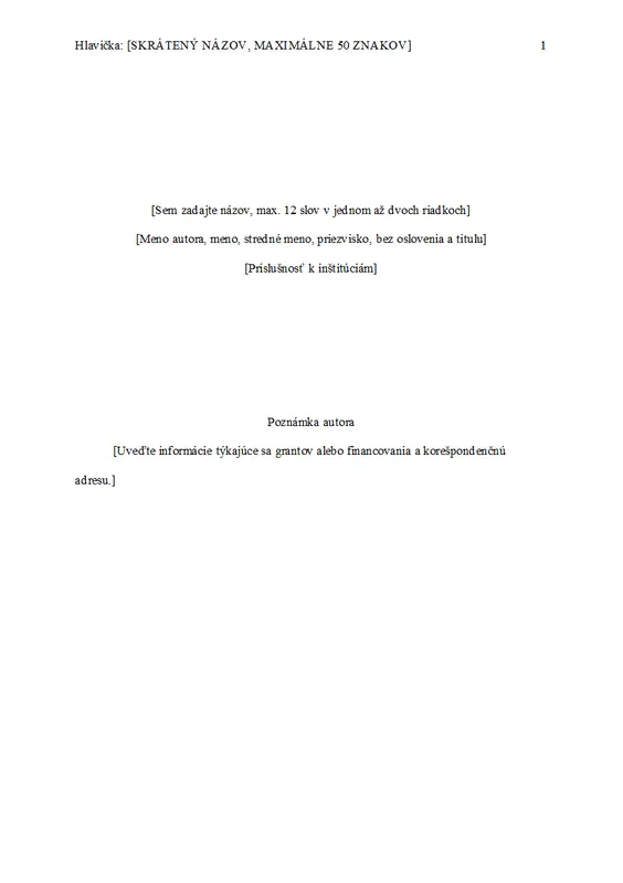 Práca v štýle APA modern simple