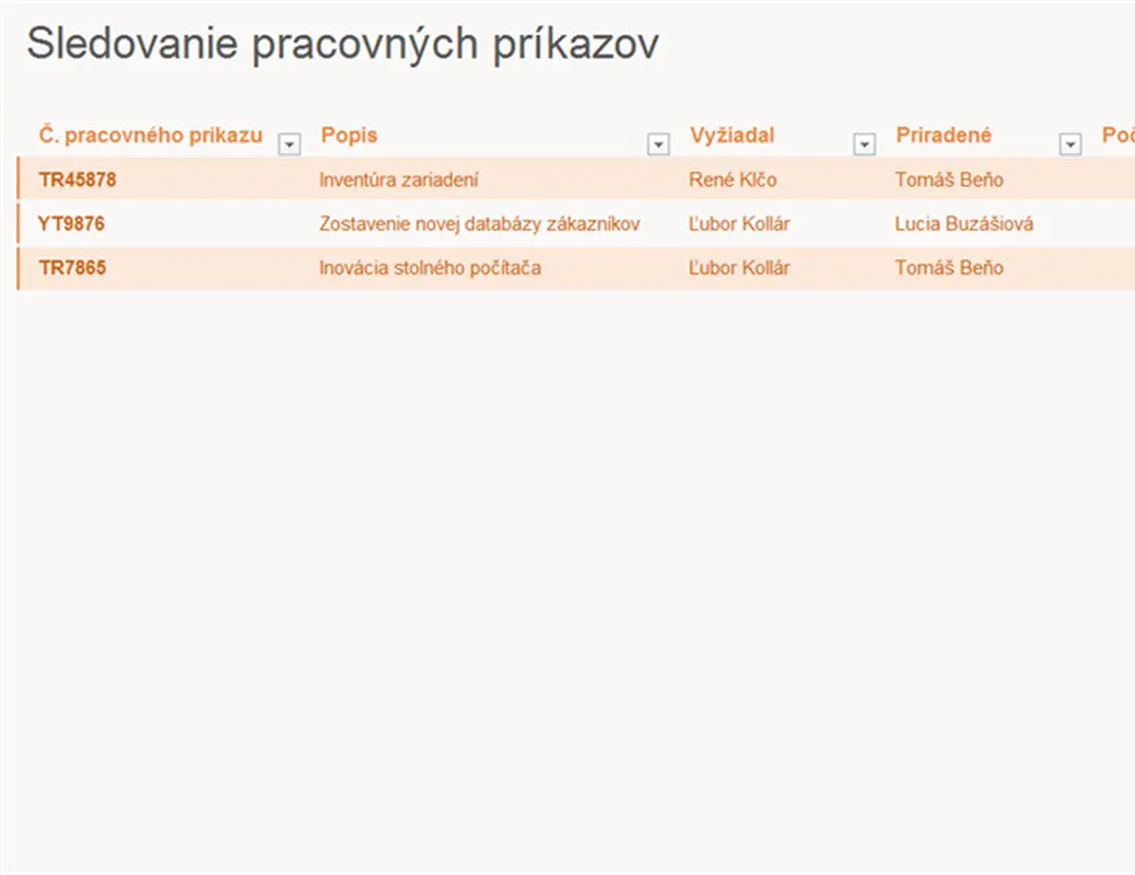 Sledovanie zákaziek