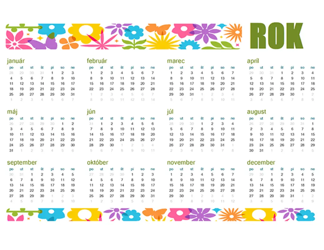 Hravý nekonečný kalendár green modern-bold