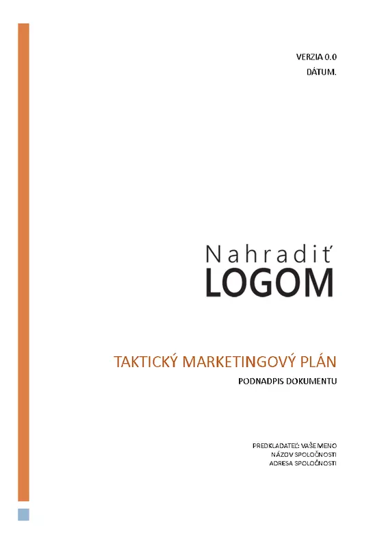 Taktický obchodný marketingový plán modern simple