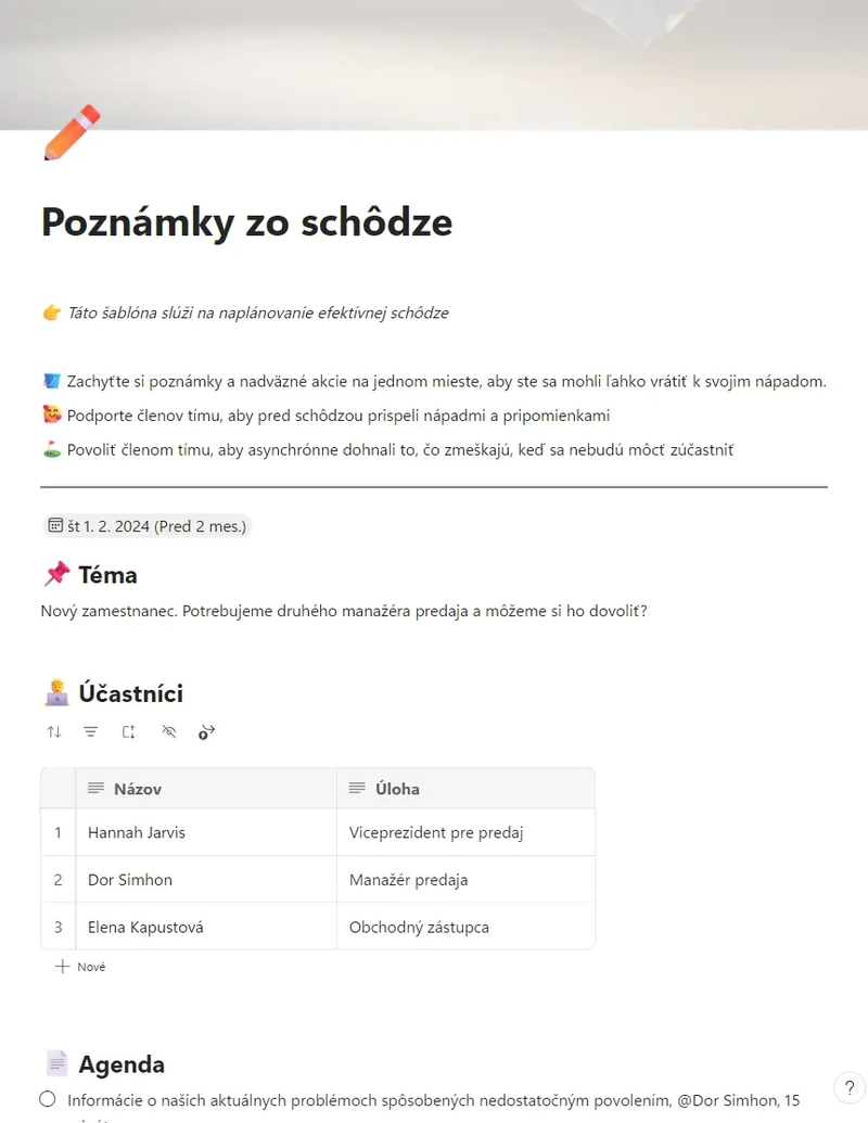 Poznámky zo schôdze