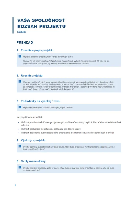 Rozsah projektu modern simple