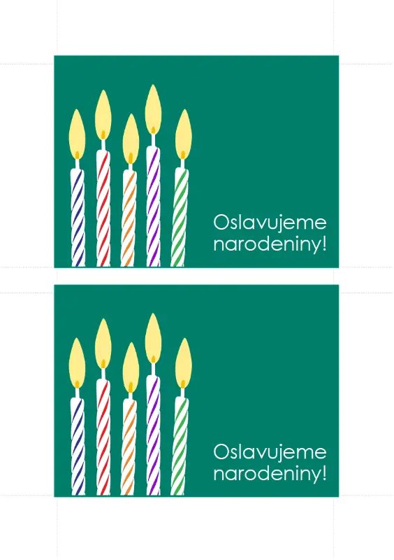 Narodeninové pohľadnice s pozvánkou (2 na stranu) green modern-simple