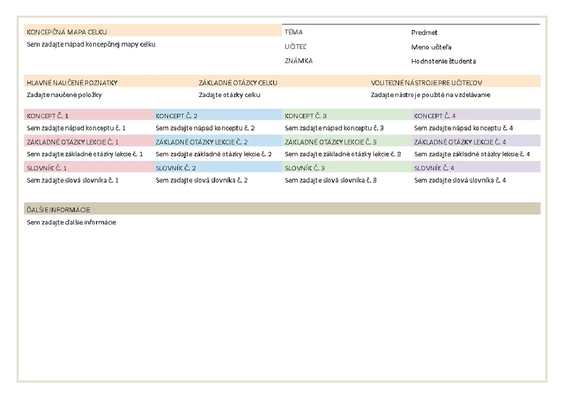 Plán hodiny modern simple