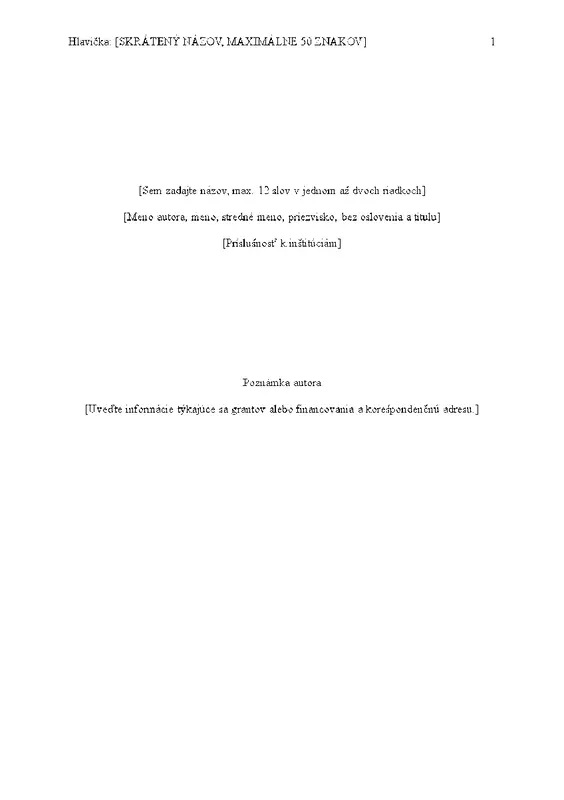 Správa v štýle APA (6. vydanie) modern simple