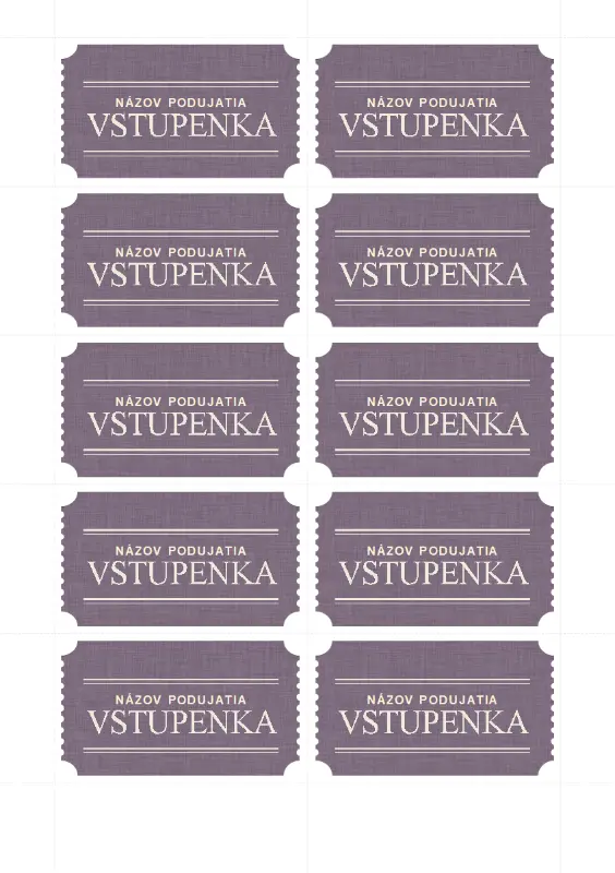 Základné vstupenky (10 na stranu) purple vintage retro