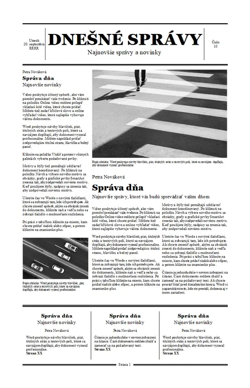 Tradičné noviny modern simple
