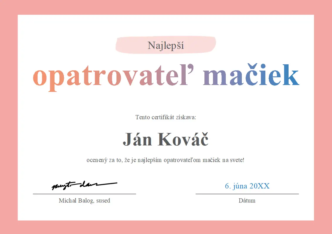 Diplom Najlepší na svete modern-simple