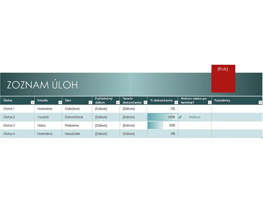 Jednoduchý zoznam úloh