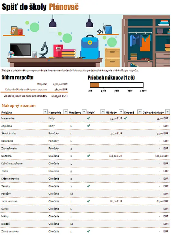 Plánovač Späť do školy