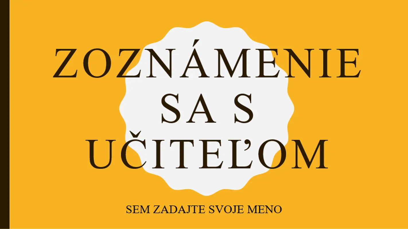 Zoznámenie sa s učiteľom modern color block