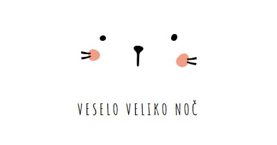 Vesele Velikonočne praznike, zajček white whimsical-line