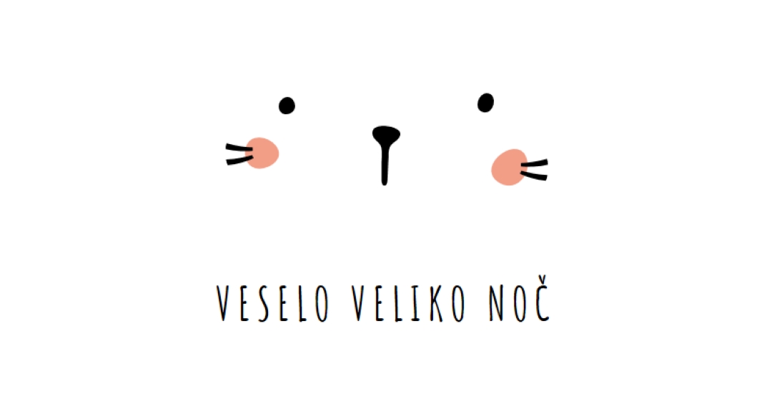 Vesele Velikonočne praznike, zajček white whimsical-line
