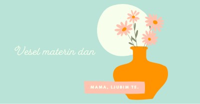 Mama, ljubim te. blue whimsical-line