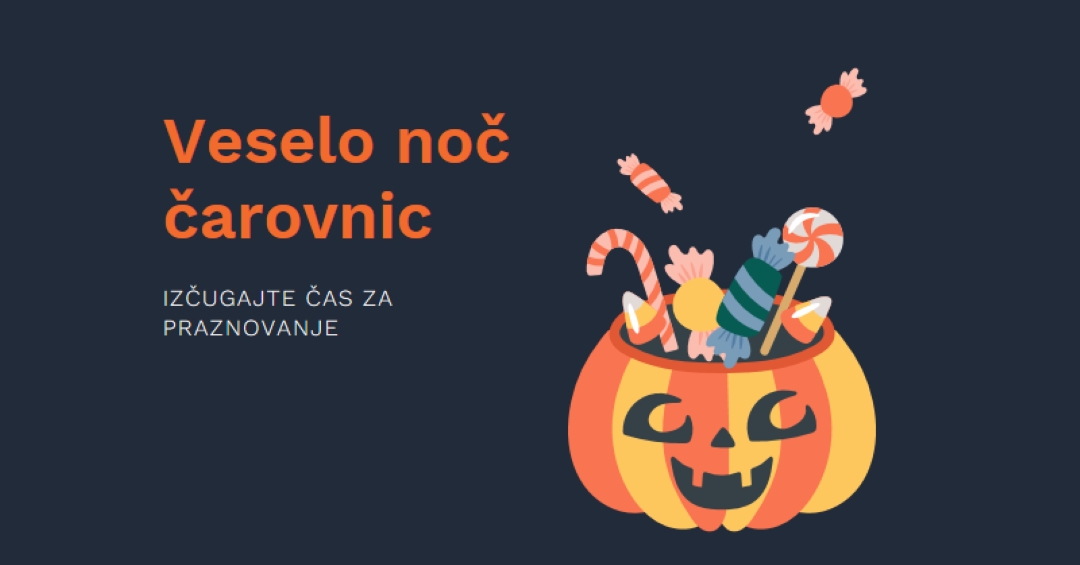 Zabavali se bomo na sladkih maškarah black whimsical-line