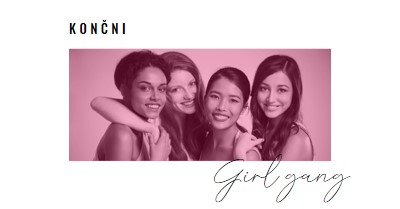 Girl gang white modern-simple