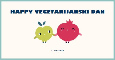 Vesel vegetarijanski dan white whimsical-line