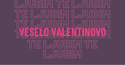 Ljubim te, valentine purple modern-bold