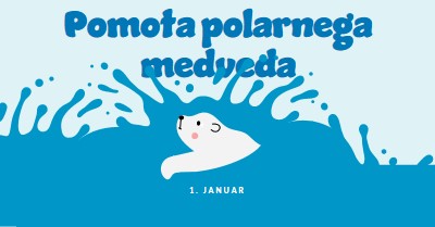 Vesel dan veselega polarnega medveda blue whimsical-color-block