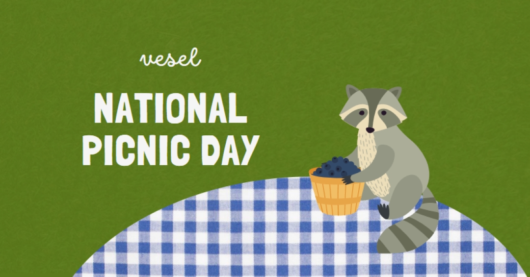 Happy National Picnic Day green whimsical-color-block