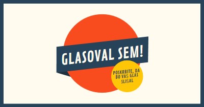 Glasoval sem! red vintage-retro