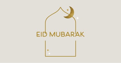 Eid Mubarak gray modern-simple