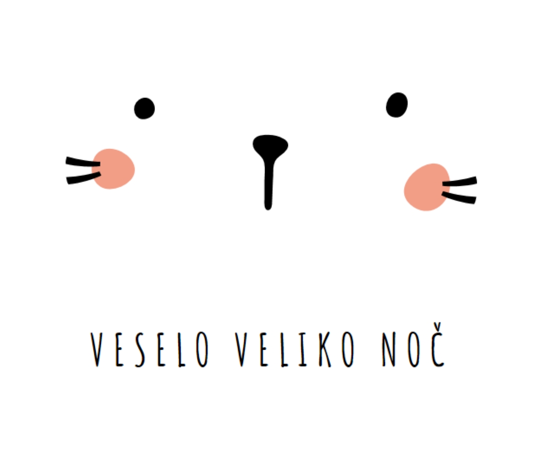 Vesele Velikonočne praznike, zajček white whimsical-line