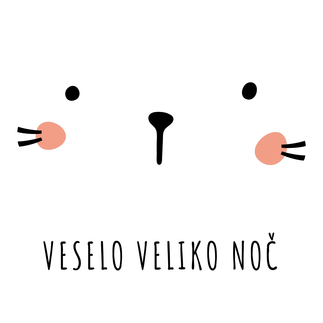 Vesele Velikonočne praznike, zajček white whimsical-line