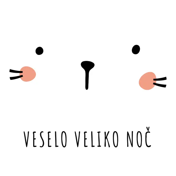 Vesele Velikonočne praznike, zajček white whimsical-line