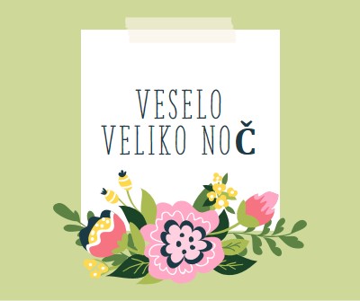 Easter bloomers green whimsical-line