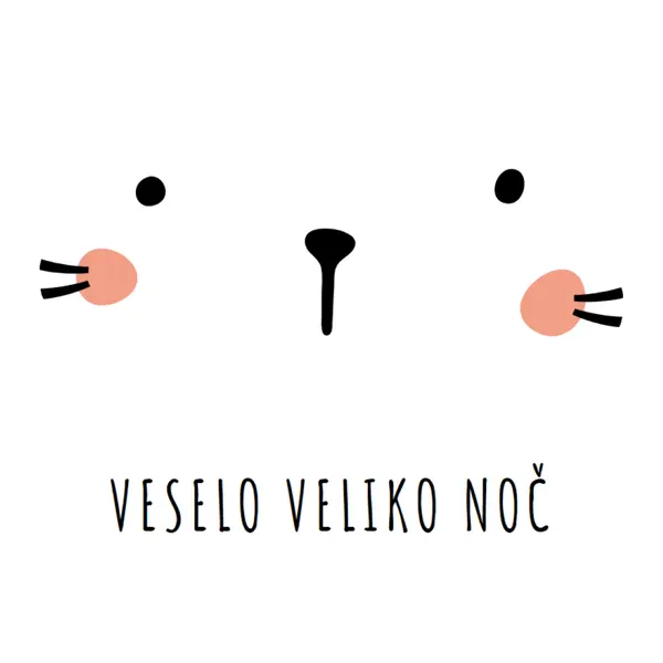Vesele Velikonočne praznike, zajček white whimsical-line