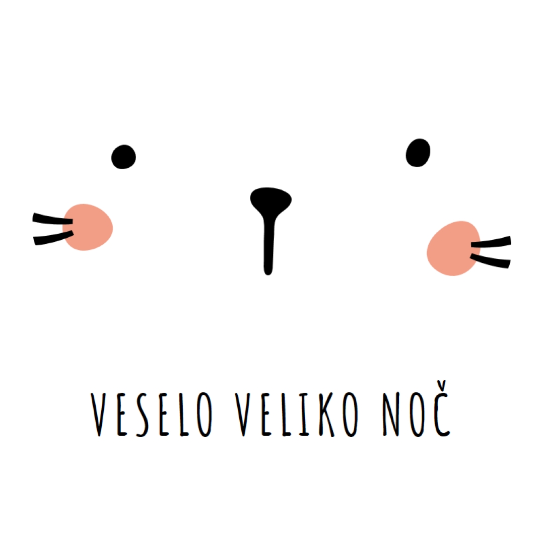 Vesele Velikonočne praznike, zajček white whimsical-line