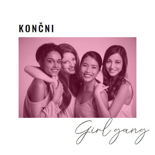 Girl gang white modern-simple